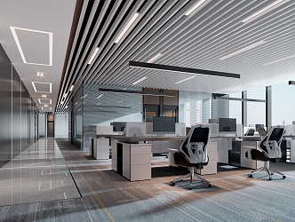 Modern public office area Open office area 3d model