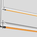 Modern Long LED Pendant Lights With Sleek Metal Frame And White Shade