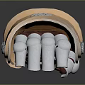 Medieval Gauntlet Weapon With Metallic Plates Leather Straps And Buckle Design