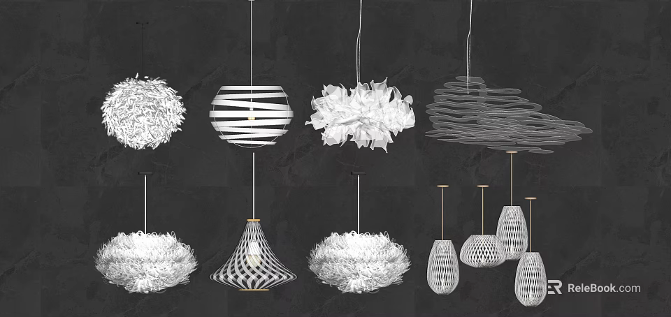 Modern Chandeliers With Various Creative Shapes And Unique Styles For Interior Decor 3d model 