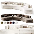 Curved Sectional Sofa with Multiple Color Options Plush Cushions and Comfortable Seating 3d model
