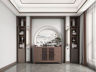 New Chinese-style Entrance Side Cabinet 3d model