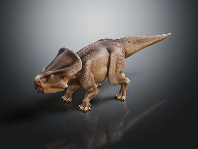Detailed Triceratops Dinosaur Model With Open Mouth And Realistic Textured Skin 3d model