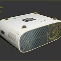White Compact Projection Surveillance Monitor With Modern Design Lens And Ventilation Slots