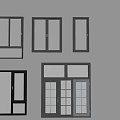 Modern Casement Windows With Different Styles Sleek Gray Frames And Screen Designs 3d model