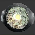 Delicious Ramen Bowl With Soft Boiled Egg Green Vegetables And Rich Broth