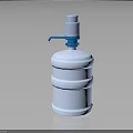 Practical Household Water Container With White Body And Blue Pump Dispenser