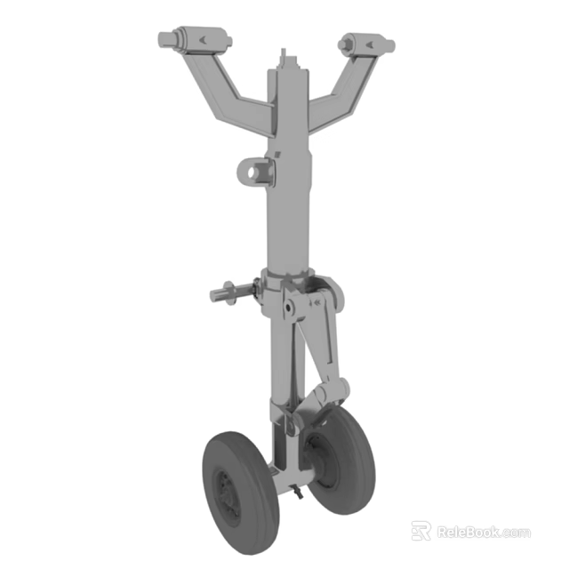 Commercial Airliner Landing Gear System With Wheels And Mechanical Components 3d model 