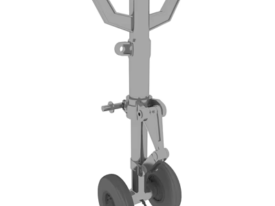 Commercial Airliner Landing Gear System With Wheels And Mechanical Components 3d model