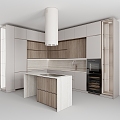 Modern kitchen cabinet island table 3d model