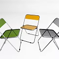 Modern Folding Leisure Chairs Green Yellow Gray Colors With Metal Frame And Comfortable Seat