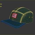 Animal Logo On Red Label Of Blue Cap For Fashion Accessory