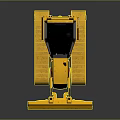 Yellow Tracked Bulldozer Utility Vehicle With Front Blade and Black Cab