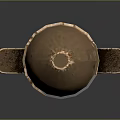 3D Rendered Sword With Blue Blade Brown Wrapped Hilt And Golden Metal Accents