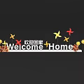 Welcome Home Decoration With Yellow Flowers Red Yellow Pinwheels And Black Background