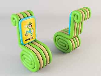 Modern cartoon children's chair 3d model