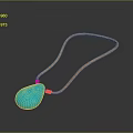 Fashionable Blue Teardrop Pendant Necklace With Brown Leather Cord Design