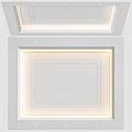 Modern Minimalist Ceiling Design With Recessed Lights Layered Trim And White Finish