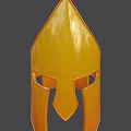 Classic Greek Style Helmet With Orange Body And Red Crest Fashion Accessory