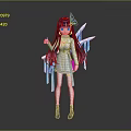 Game And Movie Character With Blue Long Hair Butterfly Hairpiece Light Blue White Outfit And Flowing Blue Ribbons