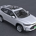 Silver Chevrolet SUV Featuring Green License Plate And Front Grille Design