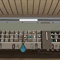 Cozy Traditional Teahouse Interior With Tea Sets On Shelves Wooden Ceiling And Tea Table