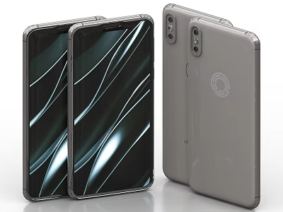 Dual Foldable Smartphones With Curved Wave Pattern Screens And Rear Cameras 3d model
