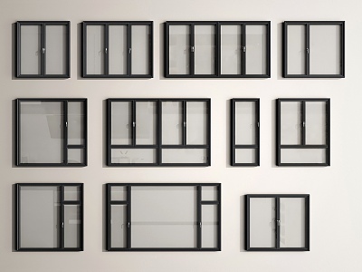 Modern window casement window floor to ceiling window balcony window aluminum alloy window 3d model