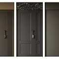 Elegant Modern Security Doors With Different Panel Designs Metal Handles And Marble Accent 3d model