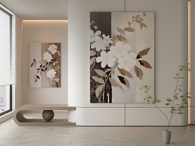 Quiet Plant Painting Decorative Painting 3d model