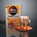 New Nescafe Caramel Latte Copper Mug With Saucer And Coffee Package