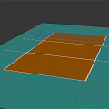 Indoor Sports Fitness Volleyball Court Design With Blue Floor Orange Area And Net