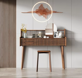 New Chinese Dresser Walnut Dresser 3d model