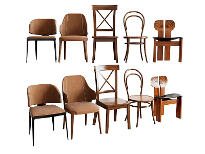 Various Modern Dining Chairs With Stylish Designs And Comfortable Seats 3d model