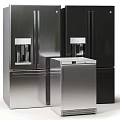 Modern refrigerator freezer combination 3d model
