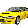 Yellow Sporty Car Exterior With Aerodynamic Body Spoiler And Alloy Wheels