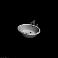 Technology Exhibition Hall Showcasing Modern Ceramic Washbasin With Faucet And Knobs