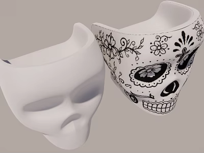 Stool plaster ornaments 3d model