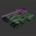 Futuristic Tank With Streamlined Hull Turret Heavy Cannon Tracks And Armor Plating