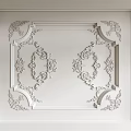 White Interior Ceiling Featuring Elegant Symmetrical Ornate Carved Decorative Patterns 3d model