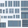 Casement Windows Various Design Styles Sizes And Grid Patterns For Home Architecture 3d model