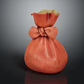 Decorative Orange Bag Shaped Household Item With Bow And Yellow Rim