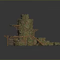 Brick And Wooden Castle Model With Tower Ladders And Circular Green Platform
