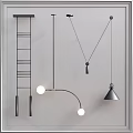 Modern chandelier luminaire combination 3d model