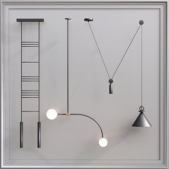 Modern chandelier luminaire combination 3d model