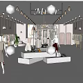 Modern Clothing Store Interior With Mannequins Fashion Displays And Elegant Lighting
