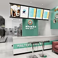 Modern WALTERS Dry Cleaning Store With Clothing Display Equipment Front Desk And Sofa Seating Area