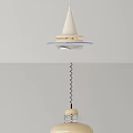 Modern Cone Shaped Chandelier With Spiral Hanging Chain And White Shade Design