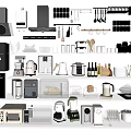 Modern Kitchen With Various Essential Appliances Coffee Maker Microwave Toaster And Blender