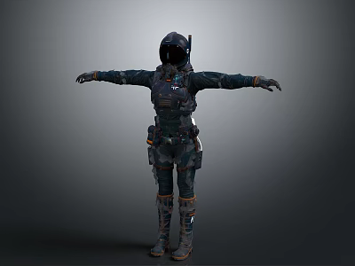 Tactical Protective Suit With Helmet Armor Vest And Boots Full Body Gear 3d model